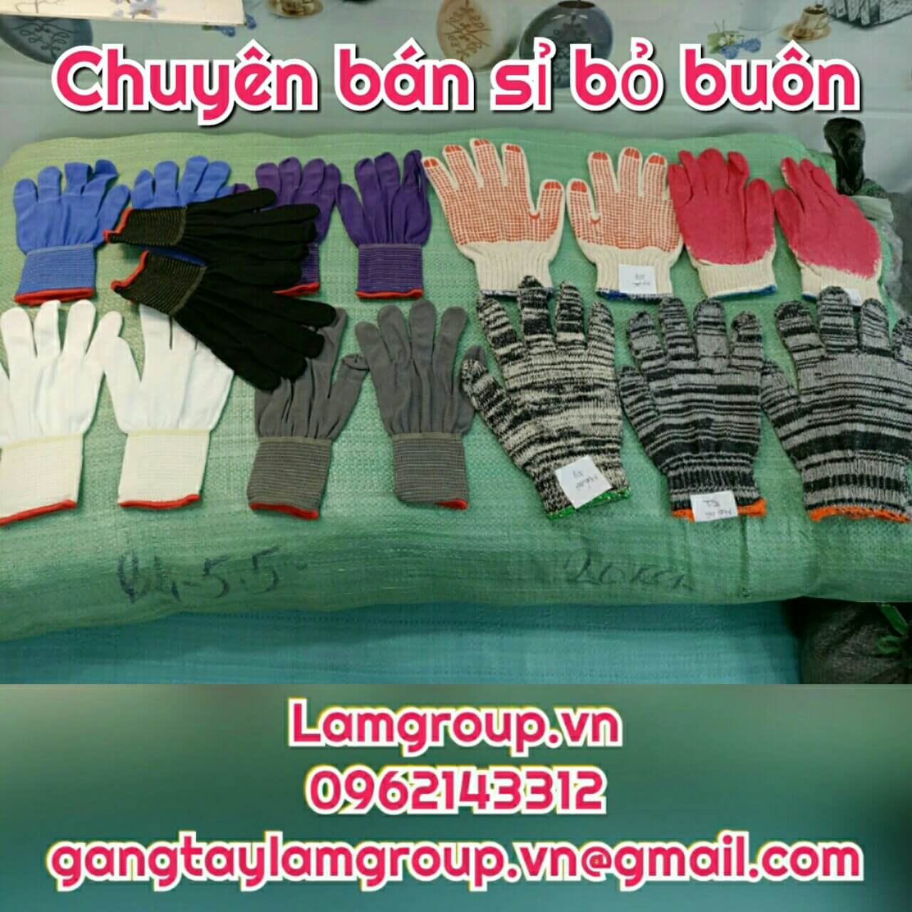 Găng tay lao động màu muối tiêu và màu kem trắng Găng tay lao động màu muối tiêu và màu kem trắng