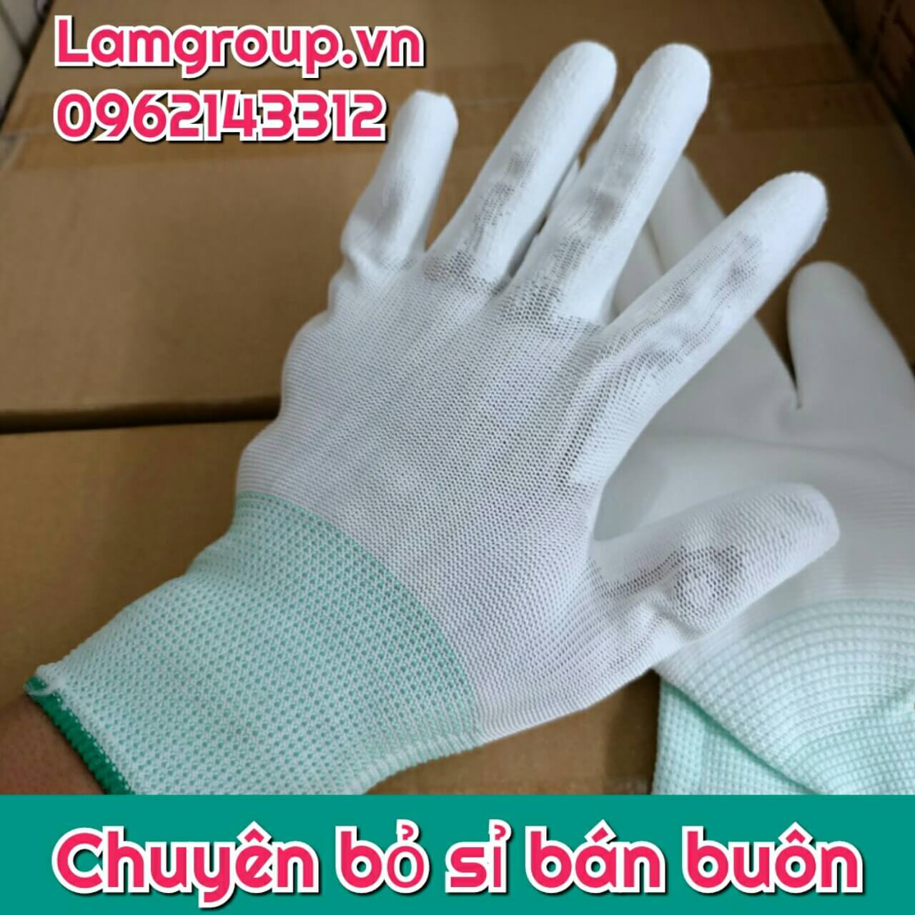 găng tay sợi phủ PU Găng tay len công nghiệp giá rẻ nhất TP.HCM