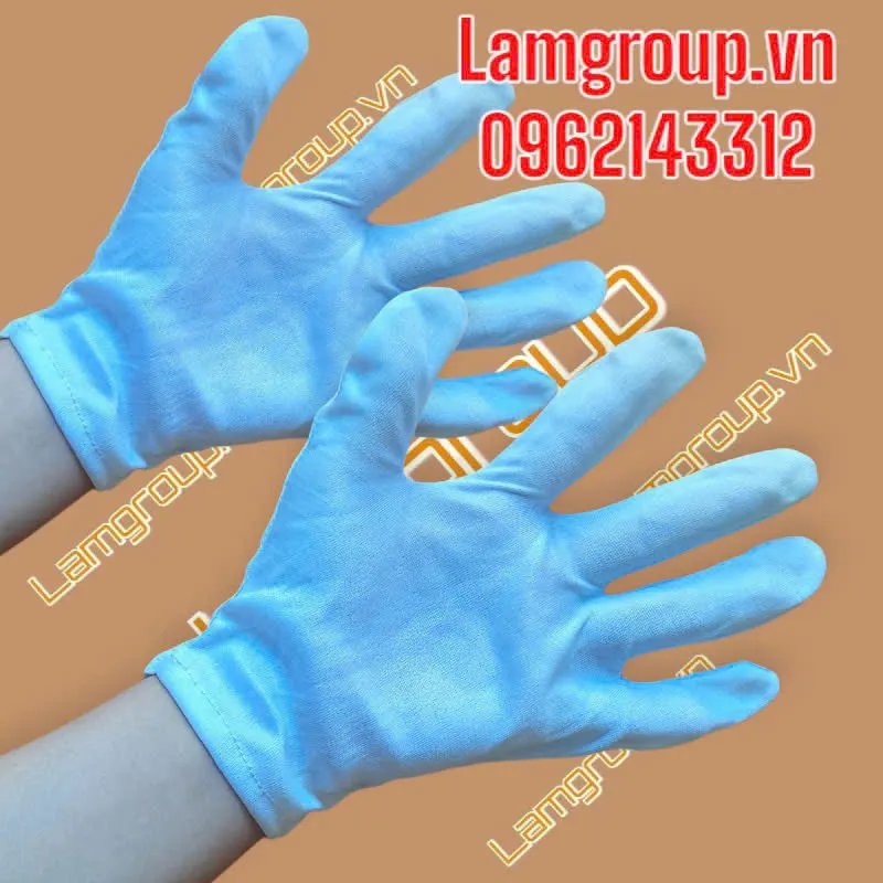 Găng tay vải cotton màu trắng