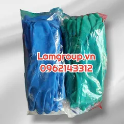 Găng tay cao su thủy sản màu xanh công nghiệp
