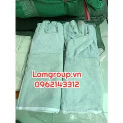 Găng tay da hàn màu trắng