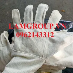 Găng tay vải bạt trắng