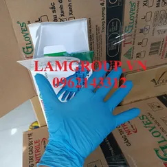 Găng tay y tế Nitrile không bột màu xanh 4.5g TTGloves Việt Nam
