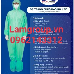 Quần áo mũ bọc giày phòng dịch covid 19 4 món