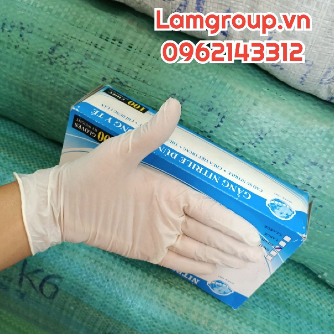 Bao tay cao su y tế nitrile màu xanh không bột Merufa Việt Nam
