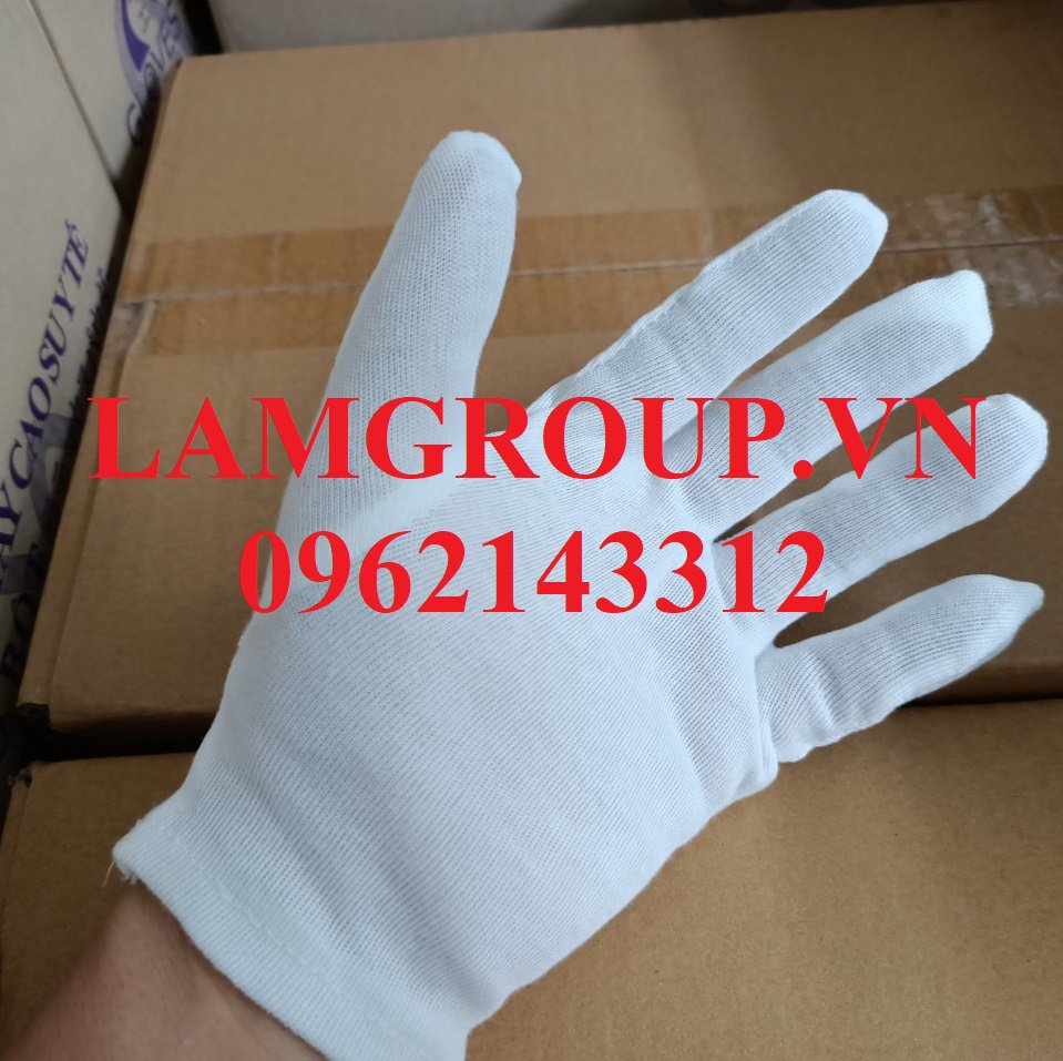 Găng tay vải trắng PE Lamgroupvn