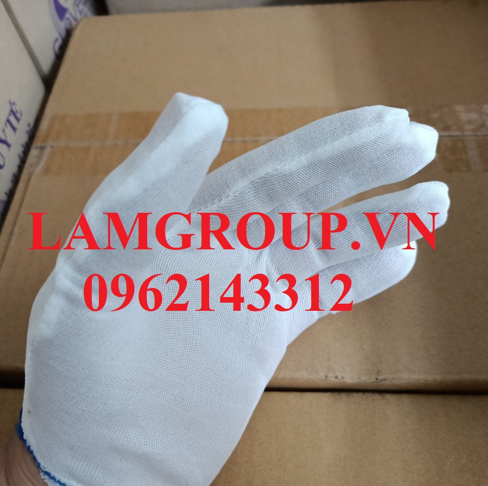 Găng tay vải trắng T5 viền Lamgroupvn