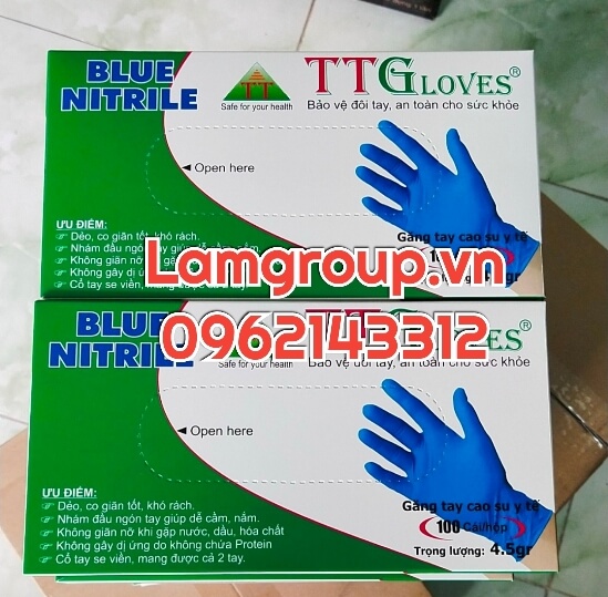 Đại lý chính thức cấp 1 găng tay cao su y tế TTgloves Nitrile xanh dày bền chịu nước và hóa chất ngành thủy hải sản Đại lý chính thức cấp 1 găng tay cao su y tế TTgloves Nitrile xanh dày bền chịu nước và hóa chất ngành thủy hải sản