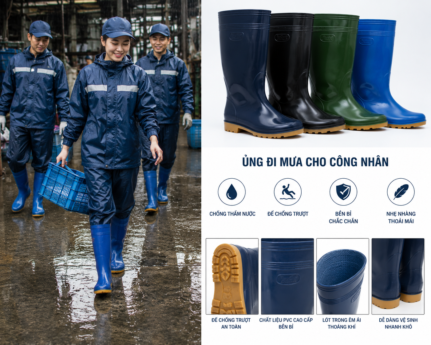 Ủng đi mưa công nhân Ủng đi mưa công nhân
