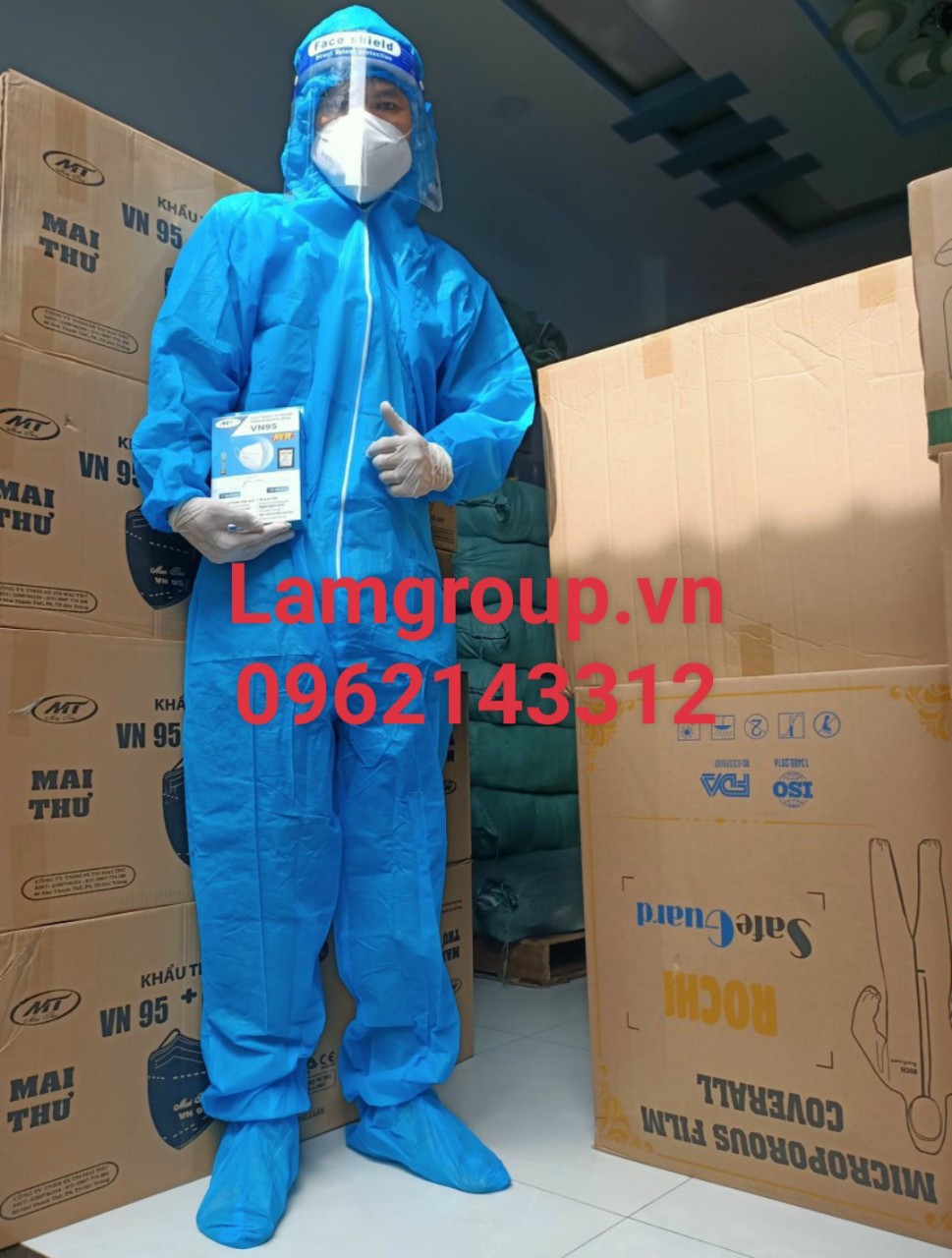 Quần áo bảo hộ phòng dịch màu xanh 4 món và 7 món 40g và 60g giá bán buôn sỉ tải xửng may TPHCM và miền Tây Quần áo bảo hộ phòng dịch màu xanh 4 món và 7 món 40g và 60g giá bán buôn sỉ tải xửng may TPHCM và miền Tây