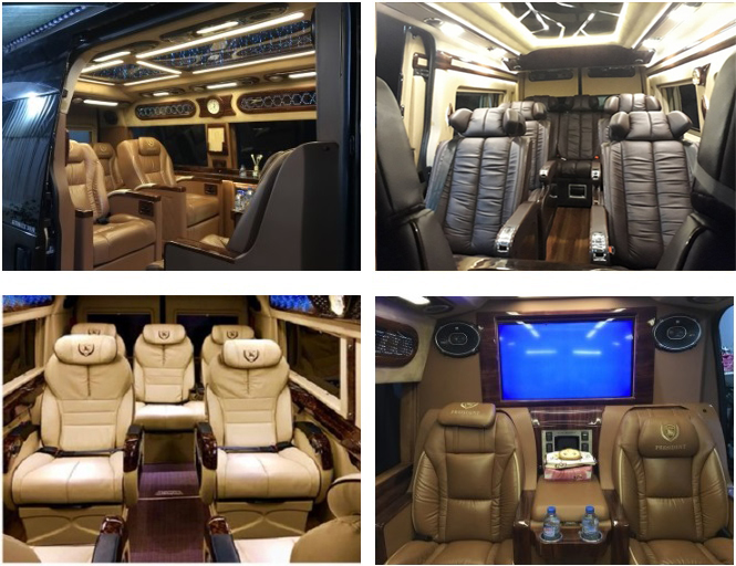 Nội thất sang trọng, trang bị tiện nghi trên xe Limousine đi Đà Lạt