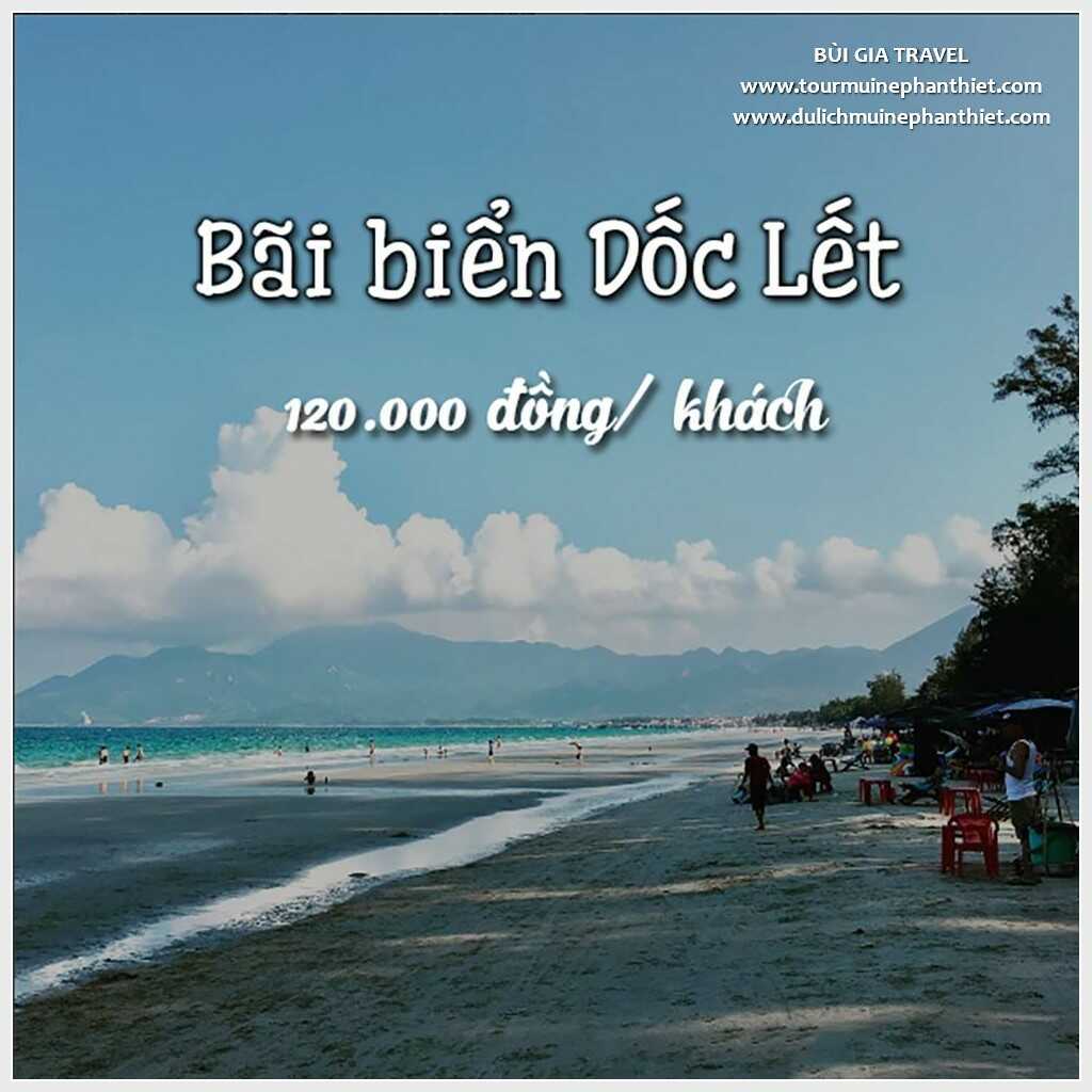 Giá vé bãi biến Dốc Lết Nha Trang: 120.000Đ/khách