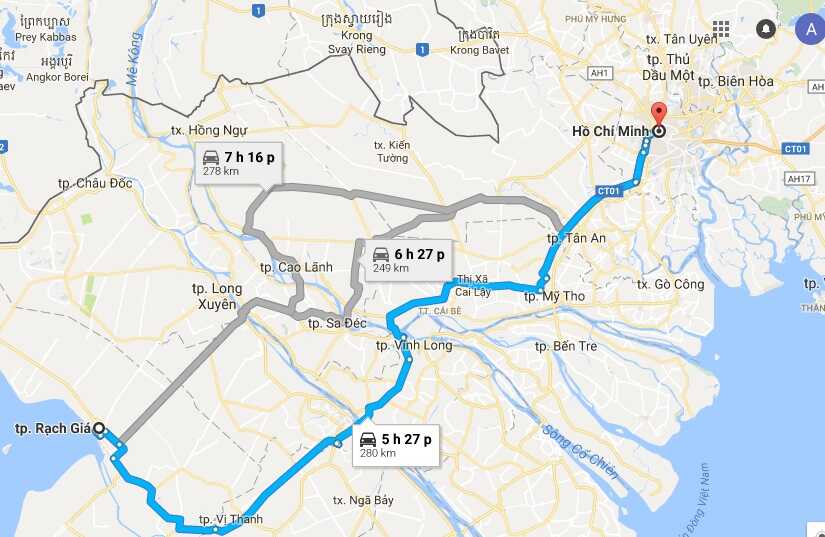 HƯỚNG DẪN CÁCH DI CHUYỂN TỪ SÀI GÒN ĐI TP.RẠCH GIÁ NHANH NHẤT