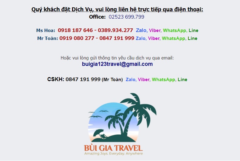 Quý khách có thể đặt xe online nhanh chóng thông qua Website của Bùi Gia Travel