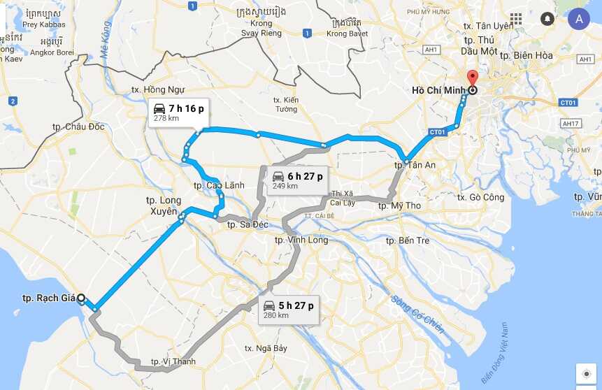 HƯỚNG DẪN CÁCH DI CHUYỂN TỪ SÀI GÒN ĐI TP.RẠCH GIÁ NHANH NHẤT