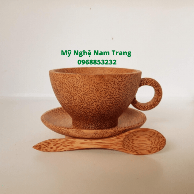 Ly cafe muỗng thìa gỗ dừa 12cm Ly cafe muỗng thìa gỗ dừa 12cm