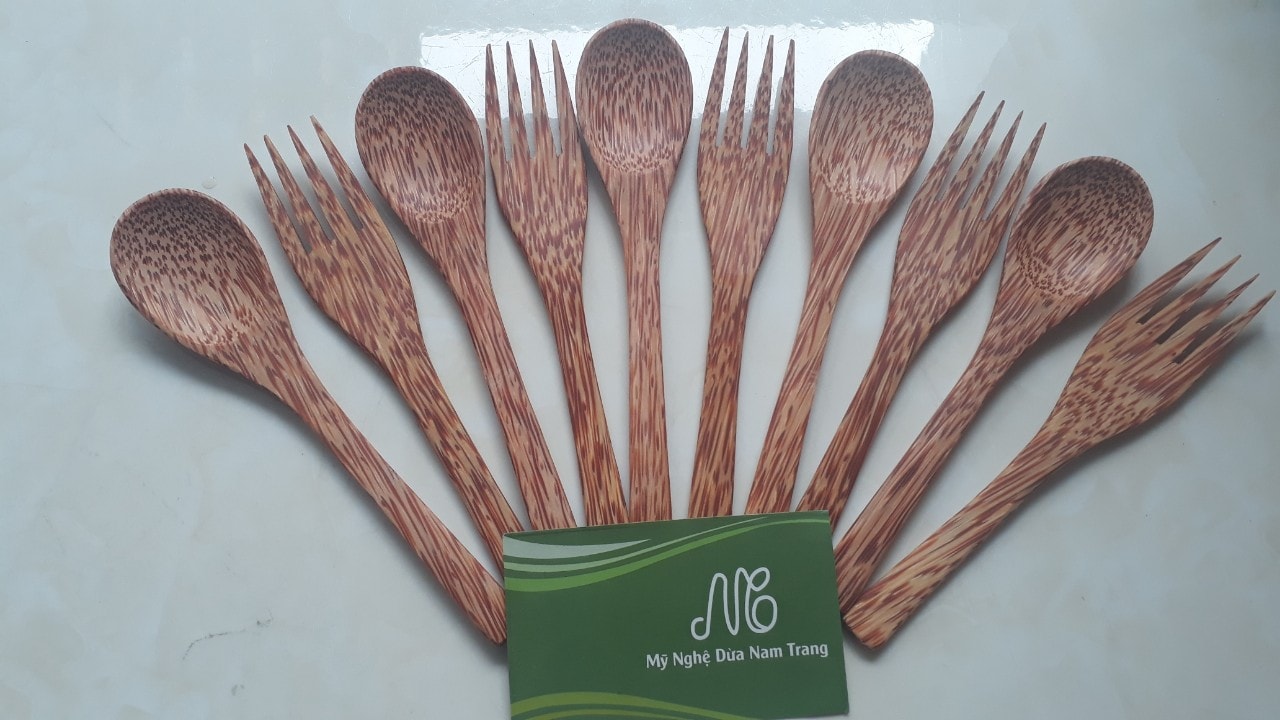 Muỗng thài nĩa gỗ dừa Muỗng thài nĩa gỗ dừa
