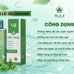 Toner Dr Mai - Dr Mai Herbal Extract Toner 120ml (các loại rau + thảo mộc của VN) 150.000đ