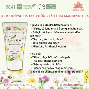 Kem Dưỡng Da Tay Cấp Ẩm Chống Lão Hóa Louka Manufaktura