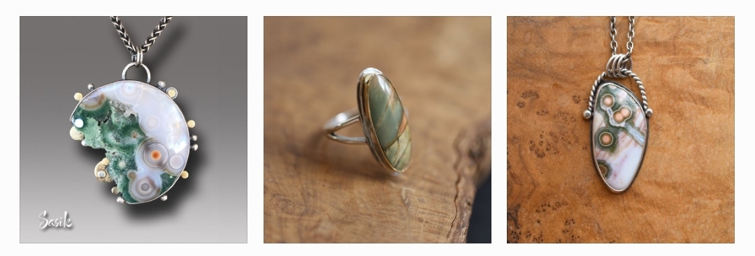 Trang sức chế tác từ đá Ocean Jasper Trang sức chế tác từ đá Ocean Jasper