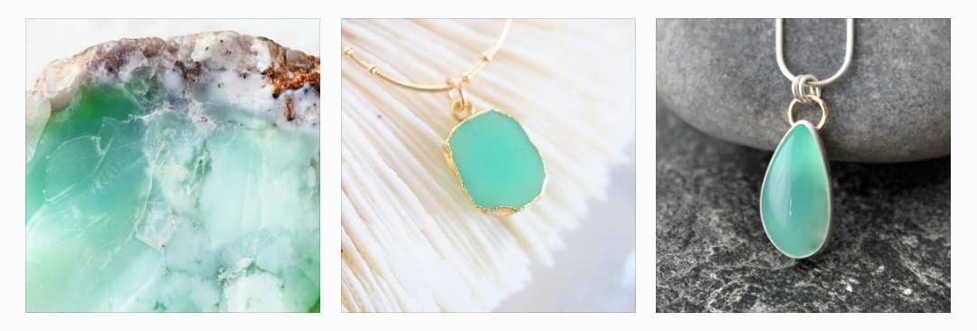 Trang sức đá chế tác từ đá Chrysoprase thiên nhiên Trang sức đá chế tác từ đá Chrysoprase thiên nhiên