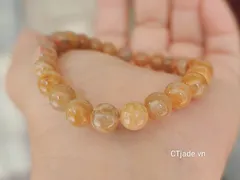 Vòng tay hóa thạch san hô vàng