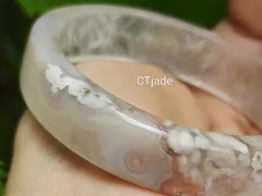 Vòng mã não hoa anh đào cộng sinh thạch anh trắng tuyệt đẹp CTjade.vn