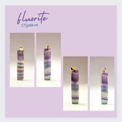 2211037 - Mặt dây chuyền trụ đá Fluorite, đá thiên nhiên 100%, CTjade