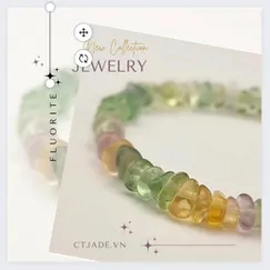 Mẫu 2302032 Trang sức phong thủy hộ mệnh, vòng tay đá Fluorite thiên nhiên |  CTjade