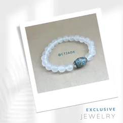 Mẫu số 22092147  Trang sức phong thủy hộ mệnh, vòng tay đá Selenite  thiên nhiên