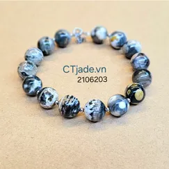 SGN 2106203 Trang Sức Phong Thủy Hộ Mệnh | Vòng Tay Đá Picasso Stone - Ocean Jasper  thiên nhiên 10ly, Limited Edition | CTjade