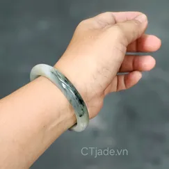111109 Vòng ngọc cẩm thạch thiên nhiên, 51mm, trang sức đá phong thủy thịnh vượng HCM CTjade. Trang sức thương hiệu Việt Nam