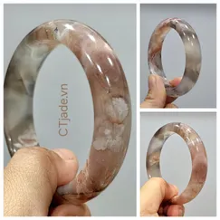 Mẫu 2203139 | Vòng may mắn đeo tay Đá Mã Não Hoa Anh Đào thiên nhiên, 57mm | Trang sức đá phong thủy may mắn CTjade