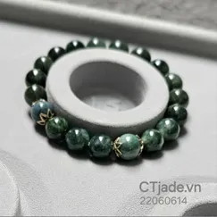 Mẫu 22060614 Vòng tay phong thủy hộ mệnh năng lượng thịnh vượng, vòng ngọc Cẩm thạch thiên nhiên, Trang sức thương hiệu Việt CTjade