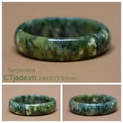 2407277 - Vòng tay đá Serpentine thiên nhiên size 53mm, trang sức thương hiệu Việt Serpentine