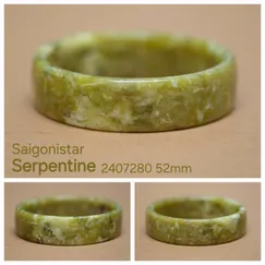 2407280 - Vòng tay đá Serpentine thiên nhiên size 52mm, trang sức thương hiệu Việt Serpentine
