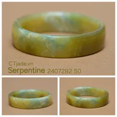 2407282 - Vòng tay đá Serpentine thiên nhiên size 50mm, trang sức thương hiệu Việt Serpentine