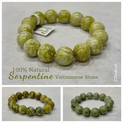 Sgn 202502 Vòng tay đá Serpentine thiên nhiên giá tại Saigonistar xưởng