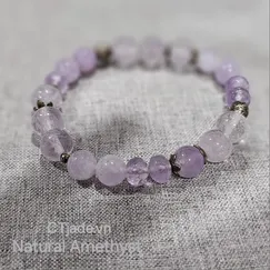 Mẫu 2409181 Vòng tay trang sức may mắn đá thạch anh tím thiên nhiên Amethyst CTjade
