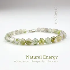 Mẫu 2206282 Vòng tay trang sức may mắn đá Moss agate thiên nhiên CTjade