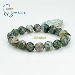 Mẫu T1809249 | Vòng Tay Moss Agate 10ly | Trang sức cao cấp thương hiệu Việt Saigonistar