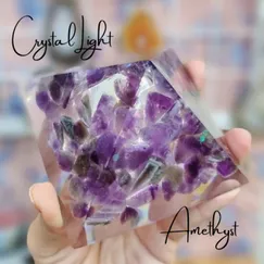 P2104087 Kim tự tháp Giza năng lượng phong thủy đá Thạch anh tóc và tím | CrystalLight