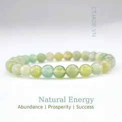 Mẫu 22060651 Vòng tay may mắn đá Moss agate thiên nhiên CTjade