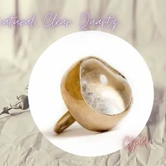 Nhẫn Bạc Si Vàng Trắng Đá Clear Quartzy Mẫu 20082608 | Trang sức cao cấp đá thiên nhiên CTjade