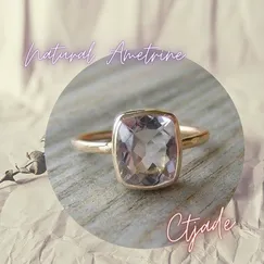 Nhẫn Bạc Si Vàng Trắng Đá Ametrine 20082606 | Trang sức cao cấp đá thiên nhiên CTjade