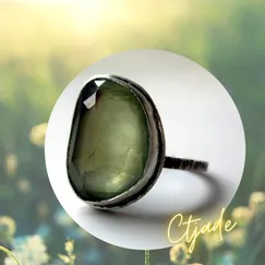 Nhẫn Bạc Si Vàng Trắng Đá Quartzy Mẫu 20082609 | Trang sức cao cấp đá thiên nhiên CTjade