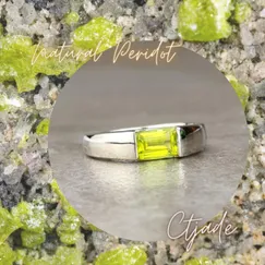 Nhẫn Bạc Si Vàng Trắng Đá Peridot 20082602 | Trang sức cao cấp đá thiên nhiên CTjade