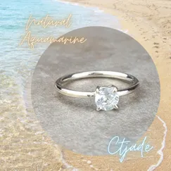 Mẫu Nhẫn Bạc Si Vàng Trắng Đá Aquamarine 20082603 | Trang sức cao cấp đá thiên nhiên CTjade