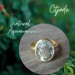 Mẫu Nhẫn Bạc Si Vàng Trắng Đá Aquamarine 20082604 | Trang sức cao cấp đá thiên nhiên CTjade
