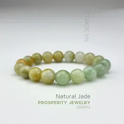 Mẫu 2205013  Vòng tay hộ mệnh may mắn ngọc Cẩm thạch thiên nhiên CTjade